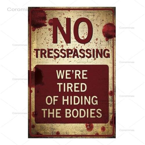 No Trespassing Retro Metal Sign Flag Plaque Bar Club Cafe Garage Wall Decor Art Art Sign Poster Bar Decoration Vintage Decor
