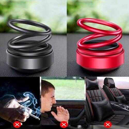 Mtsooning Car Aromatherapy Diffuser Double Rings Rotary Air Freshener Dashboard Perfume Solar Auto Power