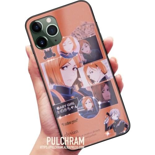Nobara Kugisaki Aesthetic Anime Glass Soft Silicone Phone Case Cover Shell For IPhone SE 7 8 Plus X XR XS 11 12 Mini Pro Max