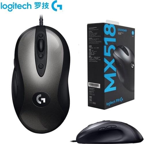 Logitech MX518 Legendary Gaming Mouse HERO Sensor 16000DPI Classic Fever Level Mouse Legend Reborn For OW Fortnite Mouse Gamer