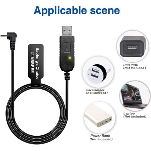 Upgrade Baofeng USB Charger Cable with indicator light for Walkie Talkie BaoFeng UV-5R 3800mAh BL-5L High Capacity Battery