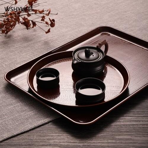 Authentic workshop tray Japanese-style household teacup tray creative retro imitation solid wood teapot exquisite tea set