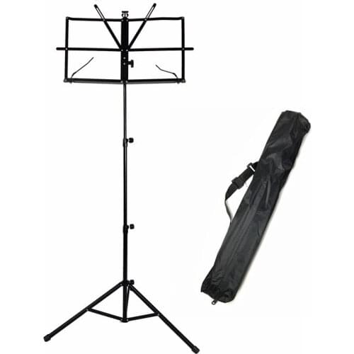Music Stand Holder Portable Foldable Adjustable Height Metal Music Stand for Storage or Travel with Carrying Bag GP209