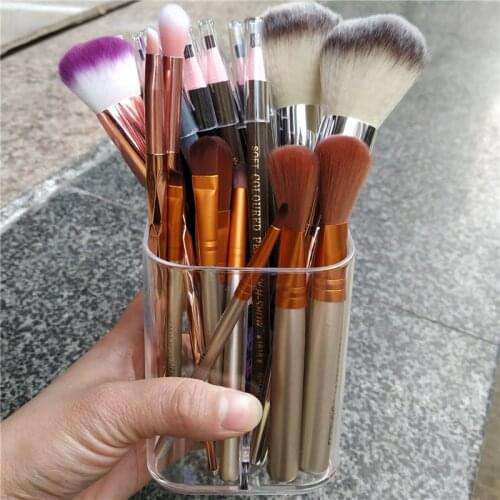 Clear Acrylic 3 Grids Lipstick Holder Makeup Organizer Eyeliner Pencil Stand Holder Cosmetic Storage Box Makeup Brushes Shelf