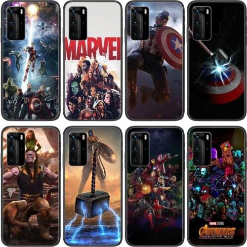 Marvel theme Clear Phone Case For Huawei Honor 20 10 9 8A 7 5T X Pro Lite 5G Black Etui Coque Hoesjes Comic Fash