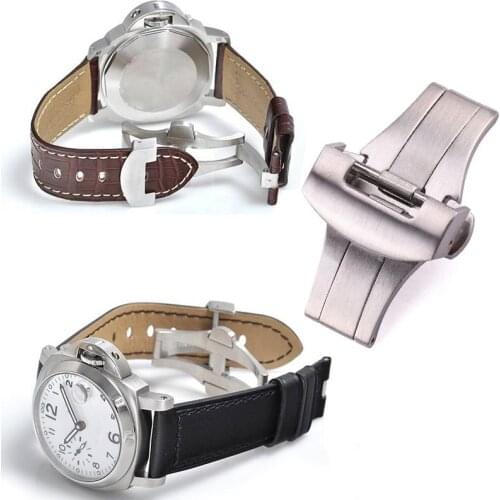 22mm 20mm Fashion Black Golden Watch Buckle Accessories For Panerai High Quality Stainless Steel Double Button Butterfly Clasp