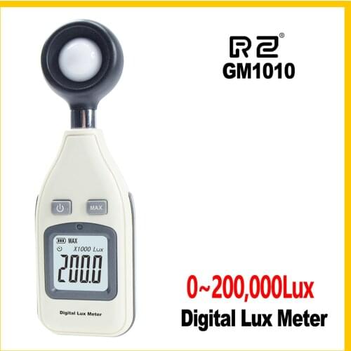 RZ Free Shipping GM1010 Lux Meter Measuring Range 0Lux~200,000Lux/0Fc~185,806Fc