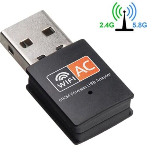 600Mbps Network Card USB WiFi Adapter 2.4GHz 5GHz WiFi Antenna Dual Band 802.11b/n/g/ac Mini Wireless Computer Receiver