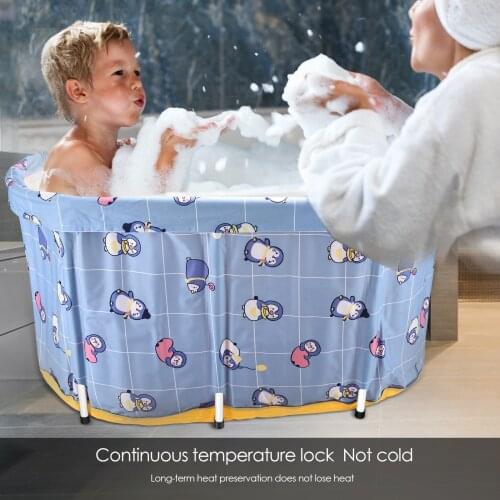 Folding Bathtub Adult Bath Tub Barrel Sweat Steaming Plastic Thicken Portable Bathtub Home Sauna Insulation Folding Bath Bucket