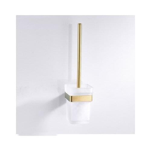 Modern Toilet brush holder Stainless Steel SUS 304 Mounting Seat Square Style Glass Cups Bathroom Hardware Fitting DG8309K