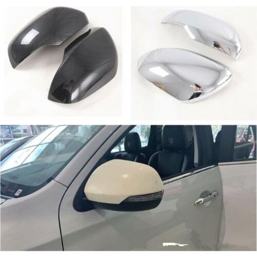 Carbon Fiber Style Car Outside Rearview Mirror Cover Trim Fit for Mitsubishi Pajero Sport 2020 Car Styling