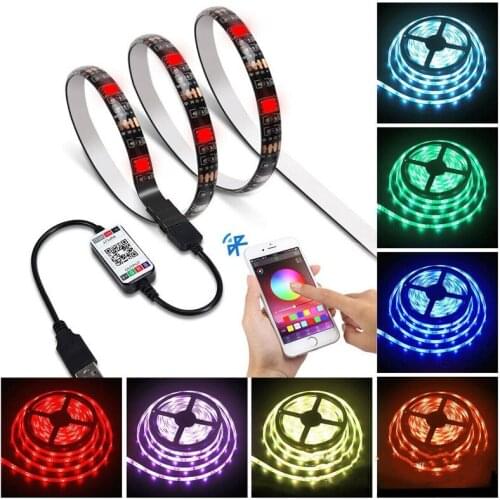 LED Strip Light USB Bluetooth Control Flexible Lamp Ribbon Waterproof Back Lights Diode Tape TV Background Decorative Light Bars