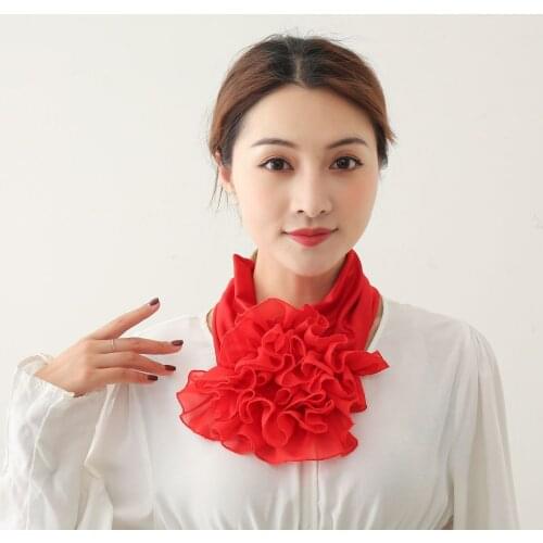 Solid Color Chiffon Flower Scarf Women Bohemia Neckerchief Femme Accessories Multi-Style Hijab Bib Variety Scarf For Women #5G