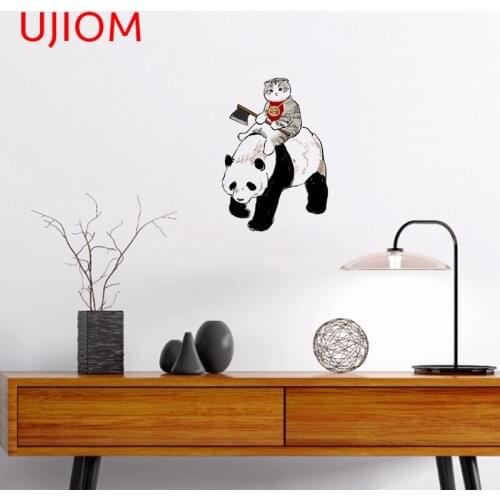 UJIOM Mofu Sand Cat Door Sticker Wall Decor Living Room Wallpaper Waterproof Bedroom Accessories Room Decor Wall Stickers