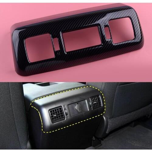 Inner Armrest Rear Air Vent Outlet Cover Trim Carbon Fiber Style Black ABS Fit for Toyota Tundra 2014 2015 2016 2017 2018 2019