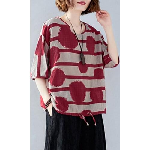 ZANZEA Women Vintage Blouse Summer Short Sleeve Printed Tops Casual Loose Polka Dot Shirt Female Tunic Blusas Work Chemise 5XL