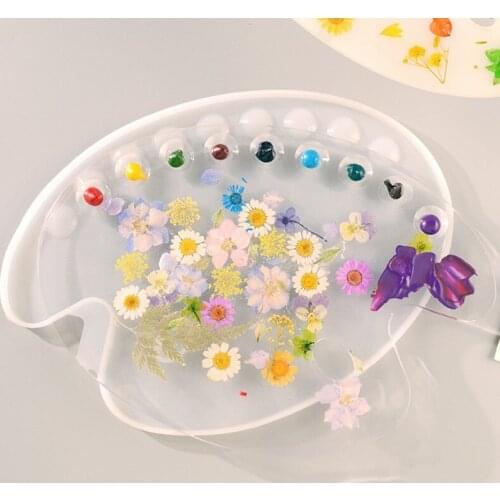 1pcs Drawing Painting Color Tray Resin Epoxy Mold DIY Making Craft Art Pen Palette Silicone Mould Art Supplies Drop Shipping