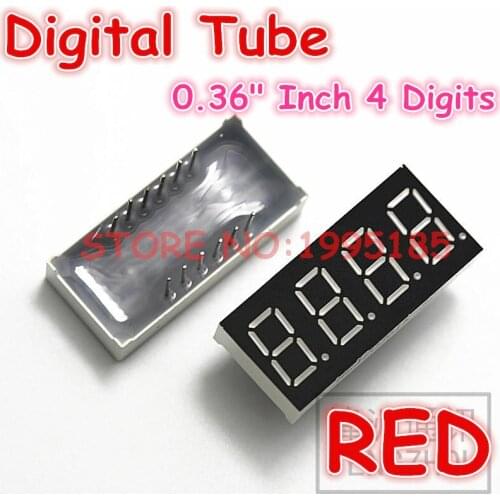 10Pcs/Lot 0.36" Inch 4 Digits Red LED Display 7 Segment Light LED Digital Display Digital Tube Common Cathode