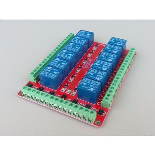 12-way Relay Control Module / Bidirectional Optocoupler Isolation / High and Low Level Optional / 5V / 12V / 24V Optional
