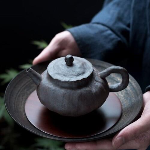 125ml Japanese Art Retro Stoneware Teapot Single Modern Office Outdoor Ceramic Tea Maker Small Kettle Kungfu Tea Set Accessories