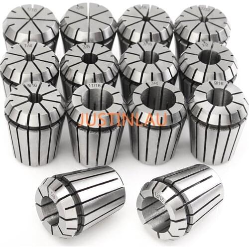 14PCS/Set Collet Chuck ER32 Precision Tool Holder Milling Chuck CNC Lathe Tool 1/16"-3/4" for Drilling Tapping Machine Collet