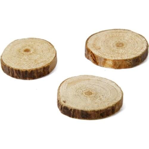 50pcs 1-3CM Approx 2CM Wood Log Slices Discs for DIY Crafts Wedding Centerpieces Gift Box Party Wedding Decoration