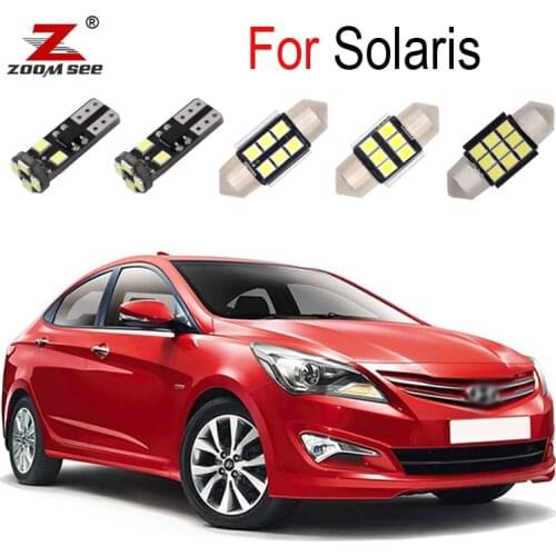 8PCS High Quality Canbus No Error For Hyundai Solaris 2010-2020 LED Interior Dome Indoor License Plate Light Lamp Kit