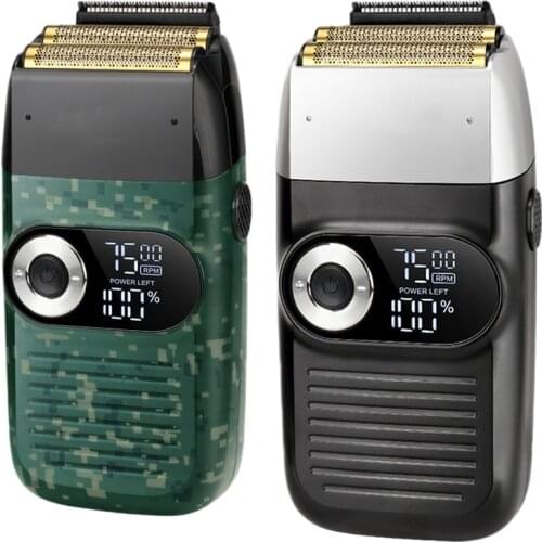 Kemei KM-2026 Reciprocating Razor Beard Trimmer 2In1 Rechargeable Portable Electric Shaver LCD Display for Men Razor