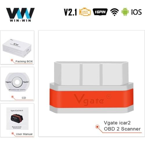Vgate iCar2 ELM327 V2.1 OBD2 Bluetooth WIFI Scanner iCar 2 ELM 327 OBD 2 OBD2 Car Diagnostic Auto Tool IOS/Android Code Reader