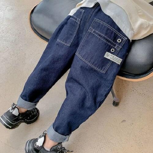 IENENS 5-13Y Trend Boys Clothes Slim Straight Jeans Classic Bottoms Kids Denim Clothing Long Pants Kids Baby Boy Casual Trousers