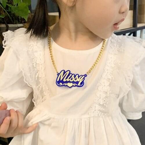 Customized Childrens Name Necklaces Women Kids Gifts Personalized baby necklace Nameplate Acrylic laser Cut Jewelry