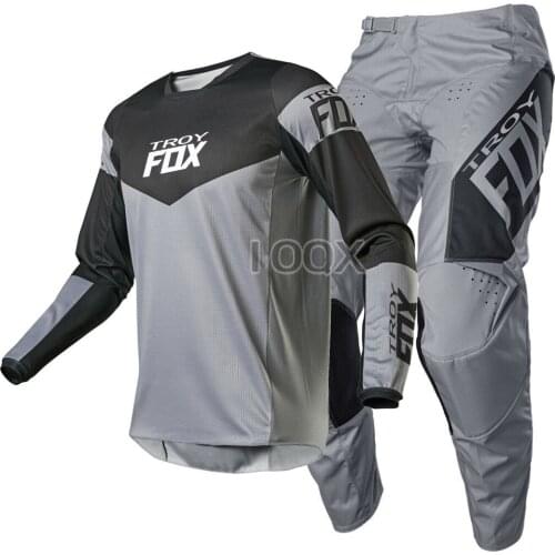 Free shipping 2021 Gray MX Dirt 180 Revn Jersey Pants Combo Motorcycle Offroad Suit Motorbike Racing Gear Set
