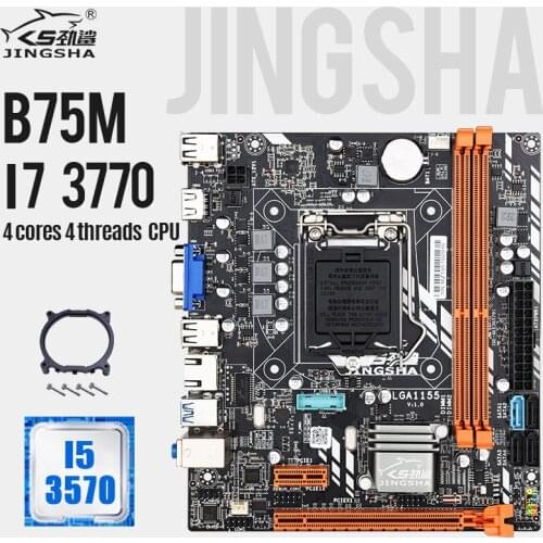 B75M desktop motherboard Set with Intel Core LGA 1155 I7 3770 compatible LGA1155 for i3 i5 i7 CPU support ddr3 memory up 16GB