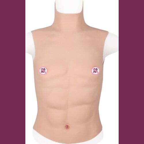 High Collar Half Body Muscle Suit Strong Man Muscle Type Cosplay 8 Pieces of Abdominal Muscle Fake Silicone Fake Chest Muscle