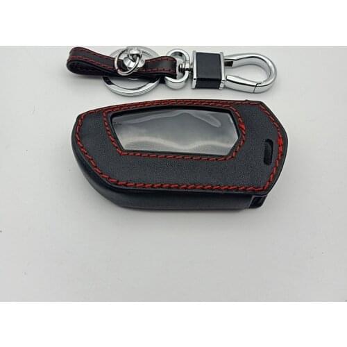 DXL4950 Leather Key Case Cover for Pandora DX-90BT DX-91Lora Russia Version Two Way Car Remote 2 Way LCD Remote Alarm Cover