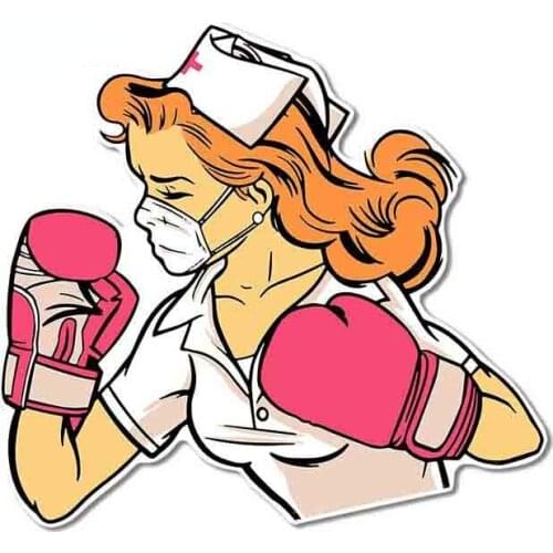 Creative Fine Decal NURSE BOXER Car Stickers Windshield Windows Refrigerator Car Stickers Scratch-Proof Motorcycle Kk13*12cm