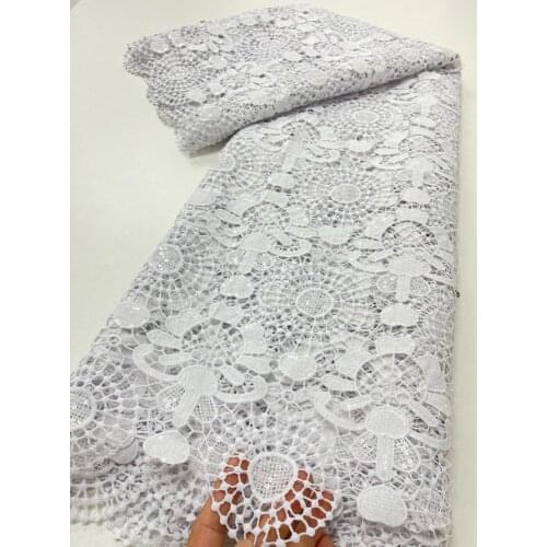 Women french Floral lace sequins embroidery lace high quality wedding party dress DIY laces lace fabric 5Yards