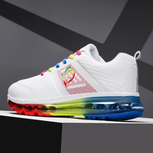 Plus Size Summer Air Cushion Man Sneakers Mens Sports Shoes Women Sport Shoes for Man Shoes Running Man White Runners GMB-0335