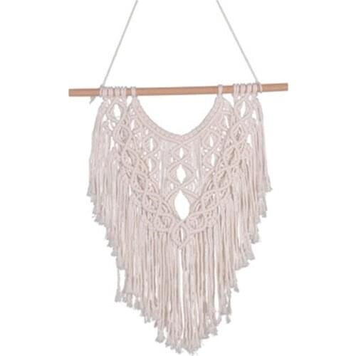 Macrame Wall Tapestry Hanging Bohemian Handmade Woven Tassel Wall Tapestry Wedding Bedroom Decoration Christmas Boho Wall Decor