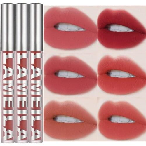 6 Color Matte Velvet Lip Gloss Waterproof Long Lasting Moisturizing Nourishing Sexy Liquid Lipstick Matte Lip Gloss Lip Makeup