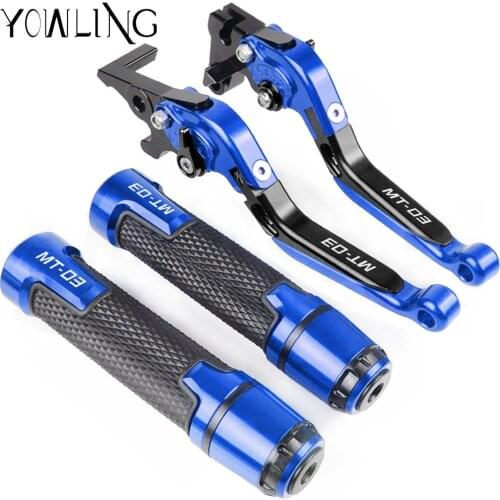Motorcycle Accessories Extendable Brake Clutch Levers Handlebar Hand Grips ends For YAMAHA MT-03 MT03 2015 2016 2017 2018 2019