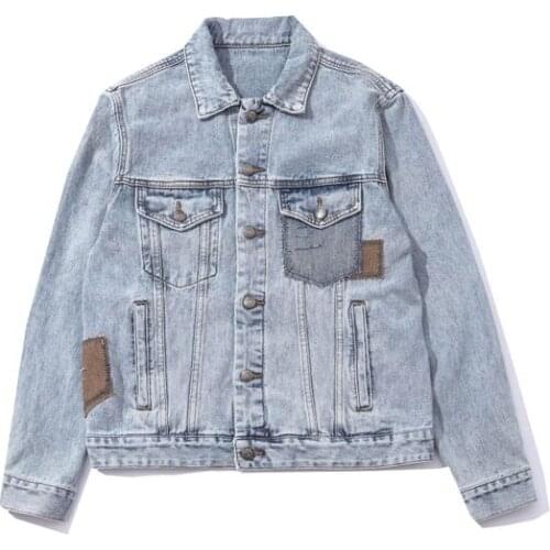 Men Light Blue Denim Jackets and Coats Slim Fit Casual Jeans Jackets High Quality Men Cotton Classic Denim Coats Jackets 3XL