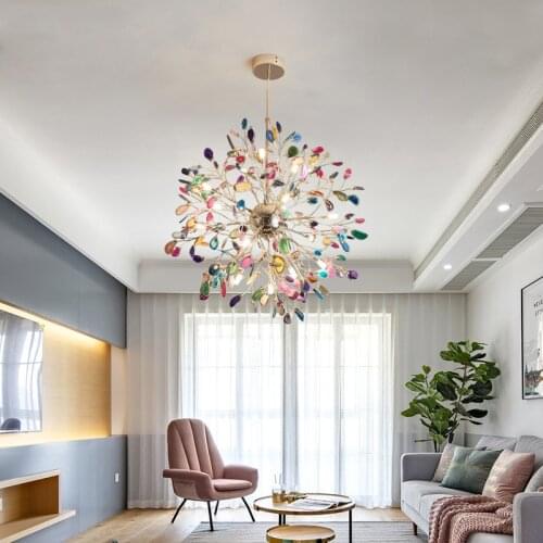 Nordic Living Room Chandelier Light Luxury Agate Chandelier Personality Creative Decoration Study Dining Room Bedroom Chandelier