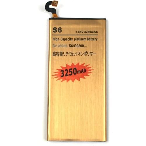 New EB-BG920ABE 3250mAh Gold Battery For Samsung Galaxy S6 G920 G920F G920i G9200 G9208 G9209 Phone