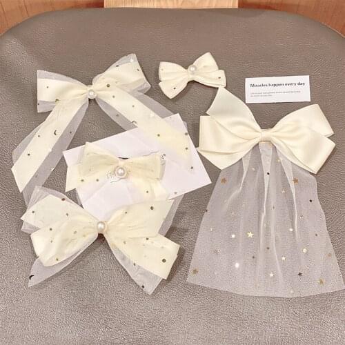 New Women Elegant Dot Lace Chiffon Big Bow Hairbands Sweet Headband Hair Ornament Photo Props Fashion Hair Accessories