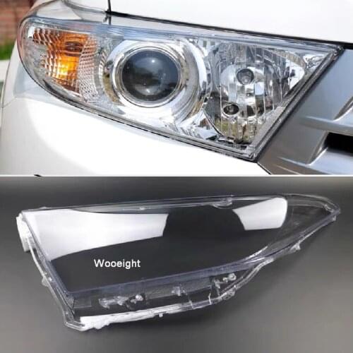 Wooeight Front Car Headlight Headlamps Transparent Lampshades Lamp Shell Headlights Glass Cover For Toyota Highlander 2009-2017