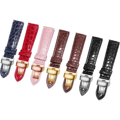 Crocodile skin watchband quality leather strap 16mm 17mm 18mm 19mm 20mm 21mm 22mm handmade manufacture luxury round watch band