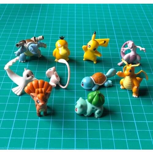 Tomy Pokemon Food and Play Mini Trumpet Elf Blastoise Dragonite Squirtle Vulpix Mew Figure MC