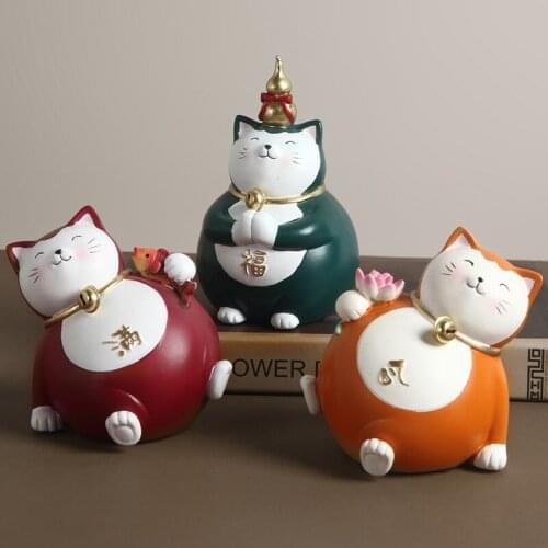 Zhaocai cat rabbit ornament resin creative home decoration cute cartoon office desktop decoration gift