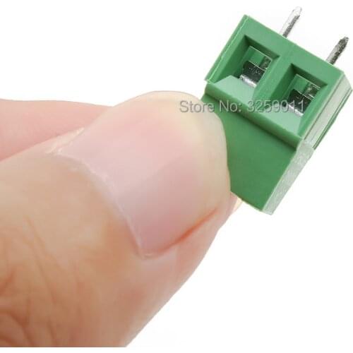 1PCS PCB Screw Universal Terminal block connector pitch 5.0MM 2PIN 300V 10A 5.0mm KF 128-5.0-2P Green Iron 22-12 AWG